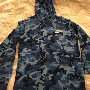 Nike Camouflage Jersey Hoodie Blue youth XL